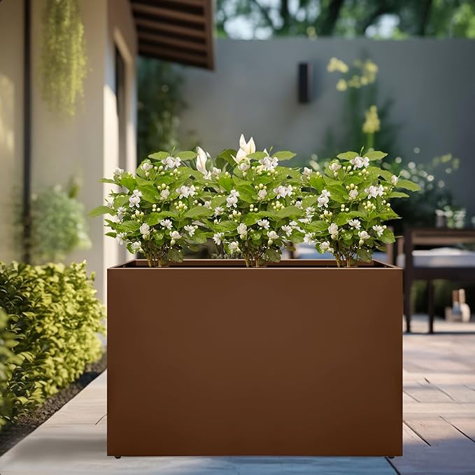 Galvanized Steel Planter Box-No Installation Required Metal Rectangular Block - Image 7