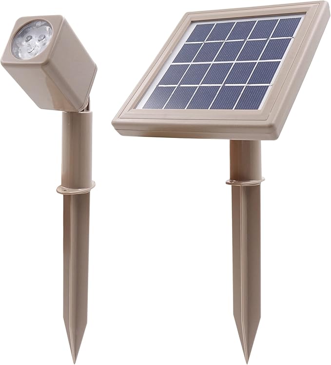 HEX 50X Single Solar Spotlight Warm White LED Waterproof Dimmable Dusk to Dawn by SolarLightMart