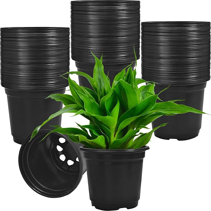 120 Packs Flexible Plastic Nursery Pots, 4 Inch Thickened Soft Plastic Pots by Woozettn