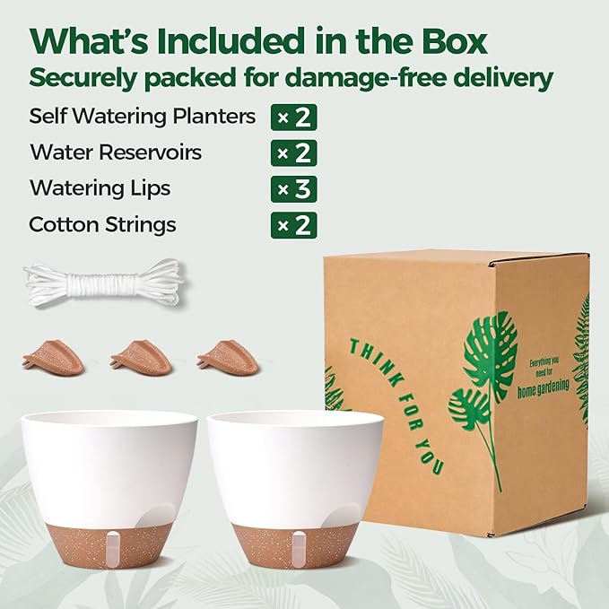 2 Pack 10 Inch Self Watering Pots - Image 6