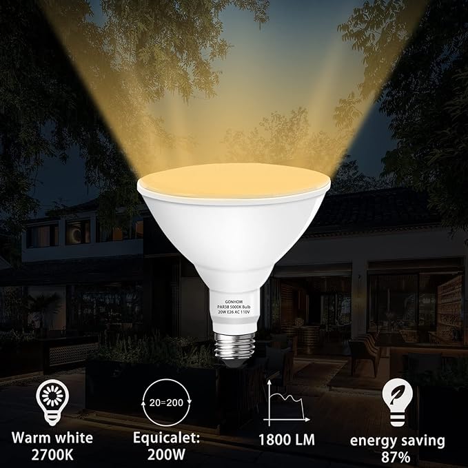 Par38 led Flood Lights Outdoor Light Bulb, Dimmable 1800LM, 20W Replace up to - Image 2