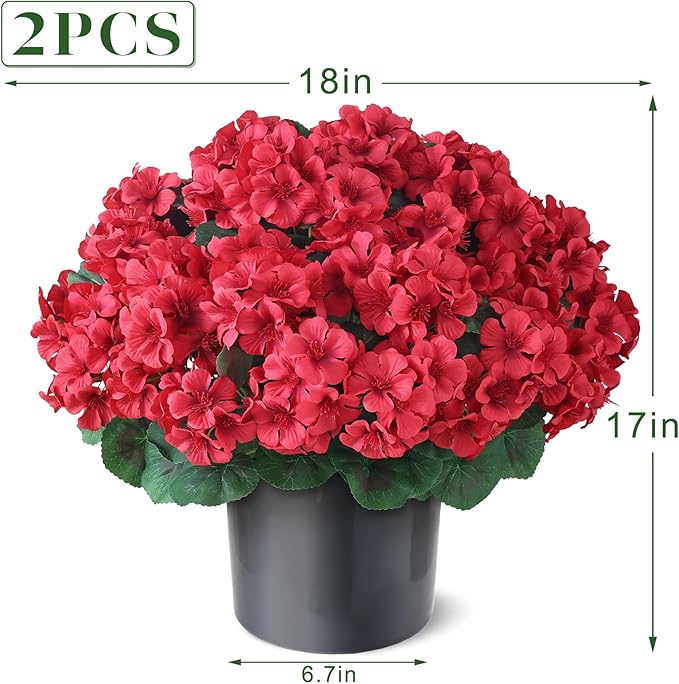 2 Pack Artificial Geranium Flowers Topitary Trees - Image 5