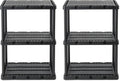 Gracious Living 2 Pack Light Duty Storage Shelves, Knect-A-Shelf 3-Shelf by GraciousLiving