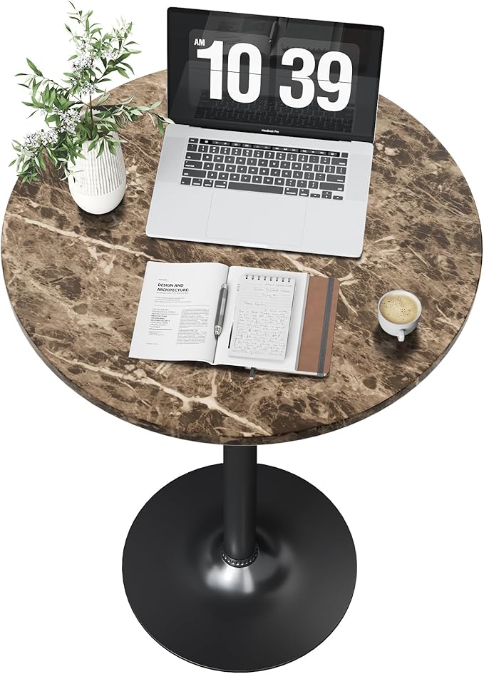 Flamaker Round Bistro Pub Table Modern Style Metal Base MDF Top Cocktail Bar - Image 5