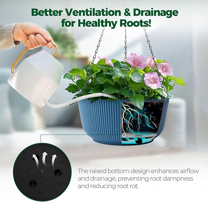 T4U 12 Inch Large Hanging Planters - Image 4