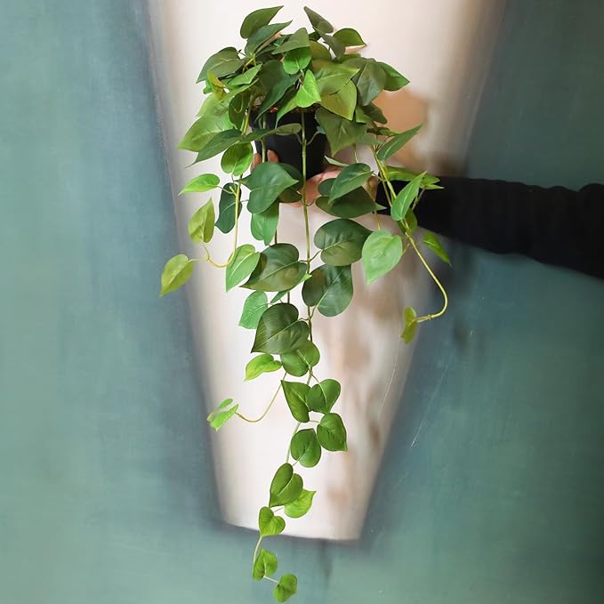 alyptus Fake Pothos Hanging Plants – 33" Set of 2 Faux Ivy Vines - Image 7