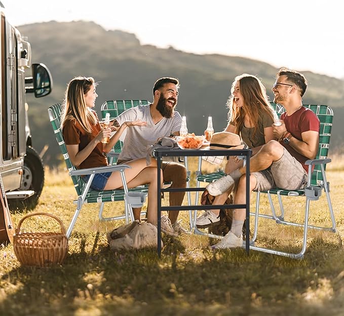 VINGLI Folding Aluminum Webbed Lawn Chairs - Image 8