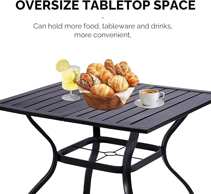 VINGLI 5-Piece Outdoor Dining Set, Metal Patio Dining Set - Image 5