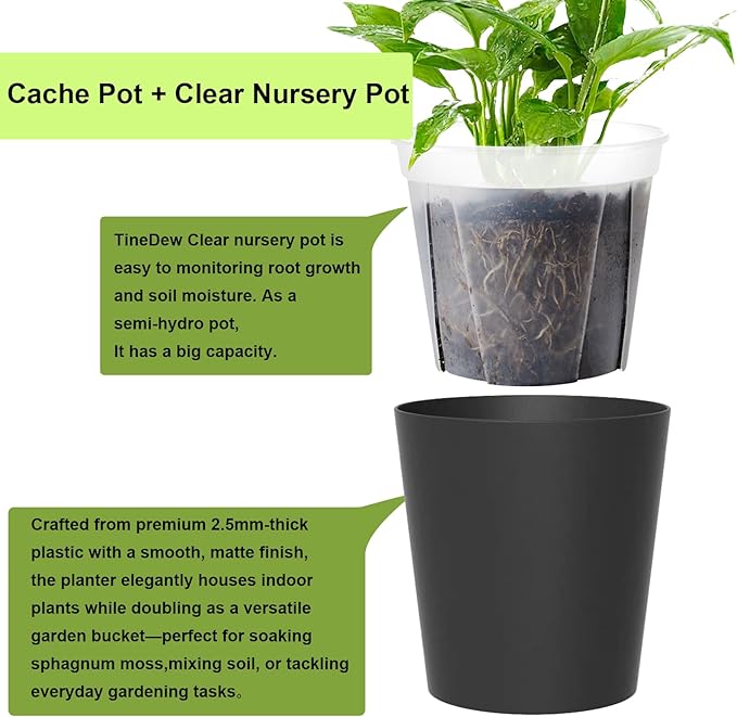 3 Pack of 6in Plastic Cachepot - Image 2