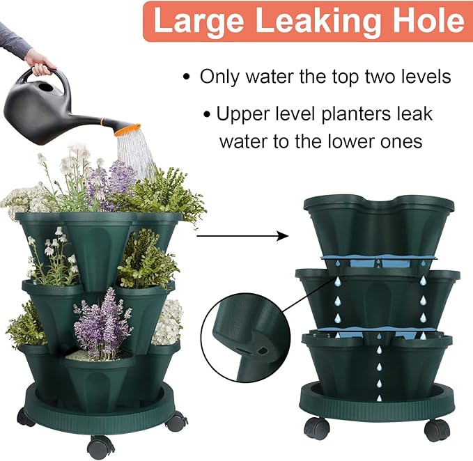 DUNCHATY Stackable Planter, Vertical Garden Planter - Image 4