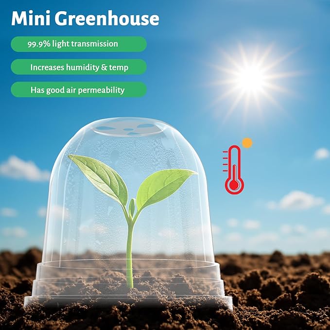 36 Packs 5/4/3.5 Inch Clear Plant Pot Humidity Domes, Transparent Seedling - Image 3