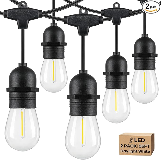 Lakumu 2-Pack 96FT Outdoor String Lights by Lakumu