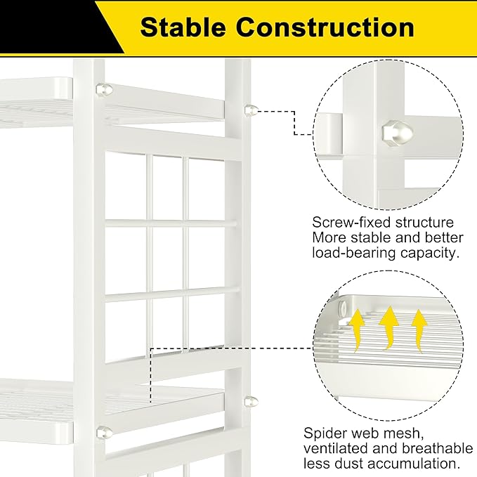 GIOTORENT 6-Wire Standing Storage Shelves, Metal Shelving Unit Pantry Rack - Image 5