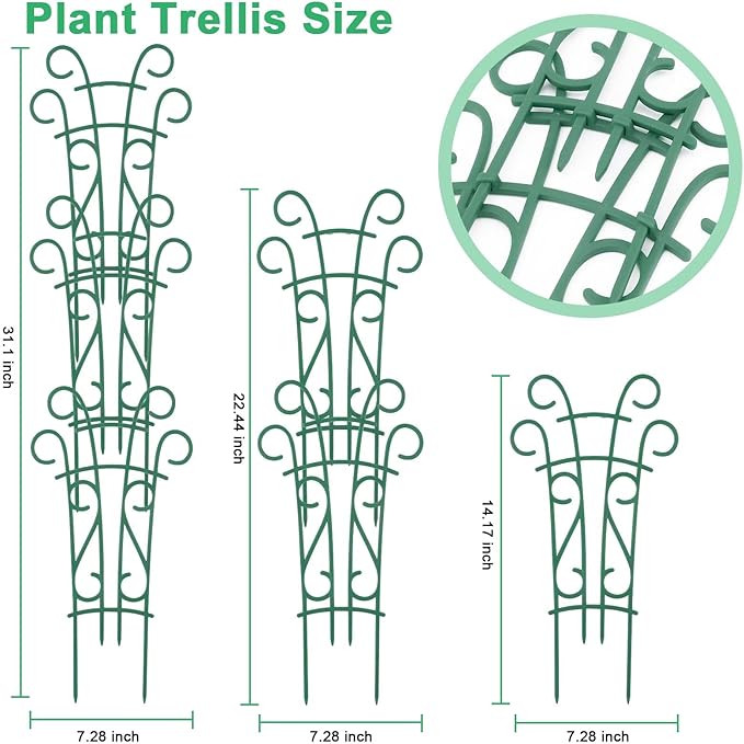 Plant Trellis for Potted Plants 12 Pack Stackable Indoor Outdoor Climbing - Image 2