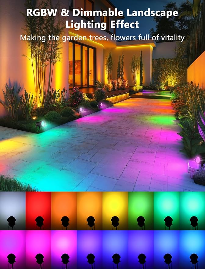 OurLeeme Lawn Flood Light Stake, 2-in-1 Waterproof Outdoor Remote controlle - Image 3