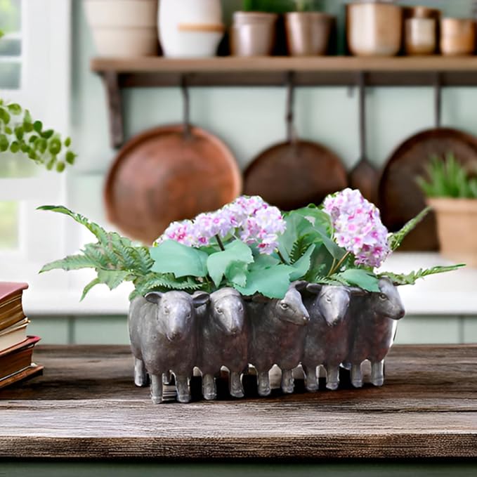 Newman House Studio Resin Sheep Planter Succulent Pot - Image 6