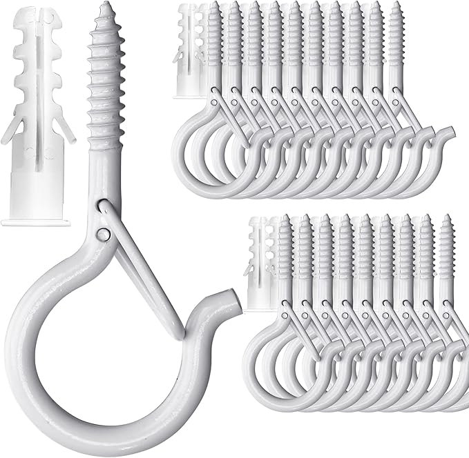 PlusRoc 20 Pack Ceiling Hooks for Hanging Plants Outdoor String Lights Heavy by PlusRoc
