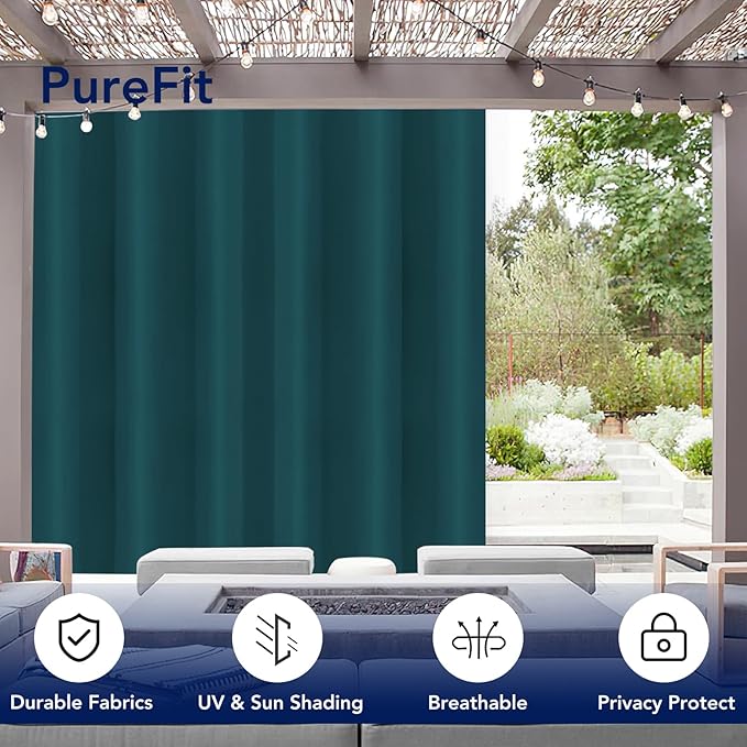 PureFit Outdoor Curtains for Patio Waterproof Weatherproof, UV and Fade - Image 3