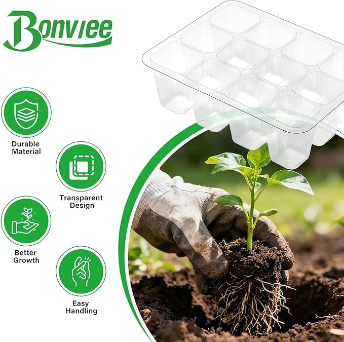 Bonviee 12 Packs Seed Starter Tray - Image 6
