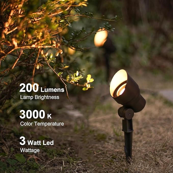 GOODSMANN Landscape Lighting 2PK Low Voltage Landscape Flood Lights 3W LED 200 - Image 2