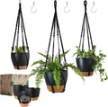 3 Pack Self Watering Hanging Planters Macrame Plant Hangers by Bouqlife