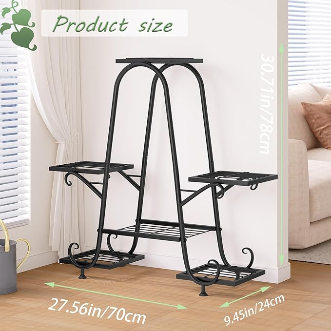 Plant Stand Indoor Outdoor Shelf Metal Holder Pot Rack Multiple Plants Stand - Image 6