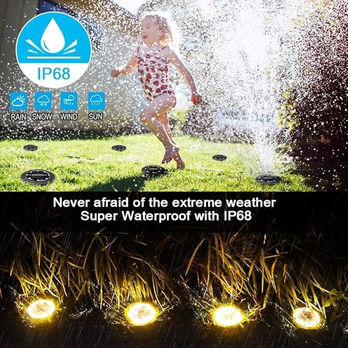 Solar Powered Ground lights 12 Pack, Waterproof LED Solar Lights Outdoor Solar - Image 3