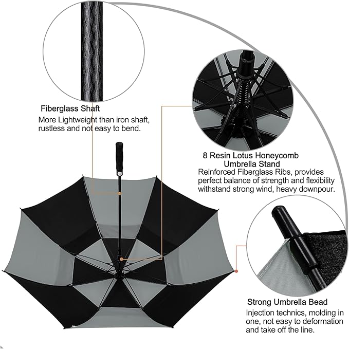G4Free 47/54/62/68/72 Inch Automatic Open Golf Umbrella Oversize Extra Large - Image 4