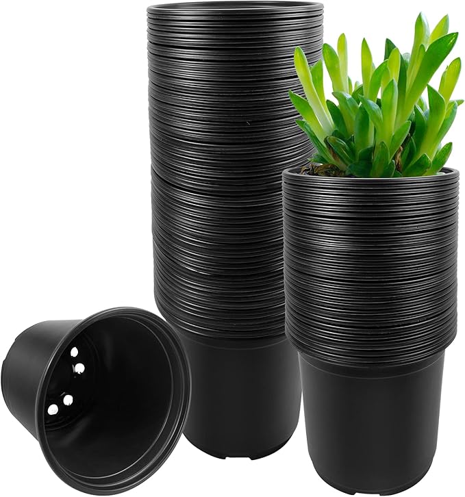 RAOOKIF 100 Pack Nursery Pots, 4 5 6 Inch Nursery Pot by RAOOKIF