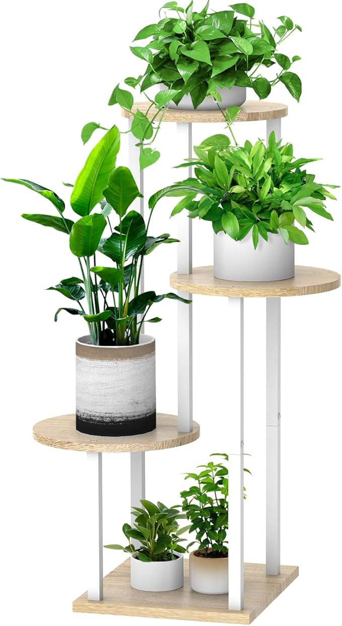 Plant Stand Indoor, 4 Tier Thickened Metal Corner Plant Shelf by YOCOMEY
