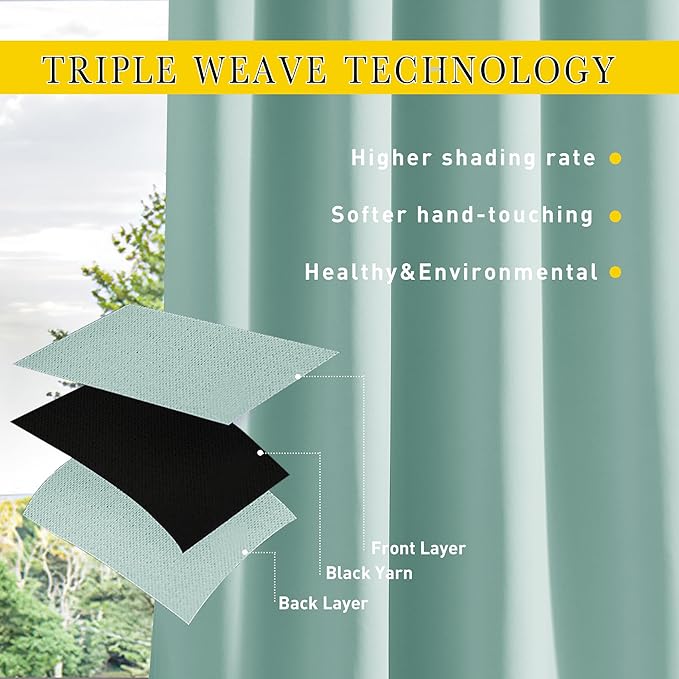 NICETOWN 2 Panels Weighted Outdoor Curtains - Image 5