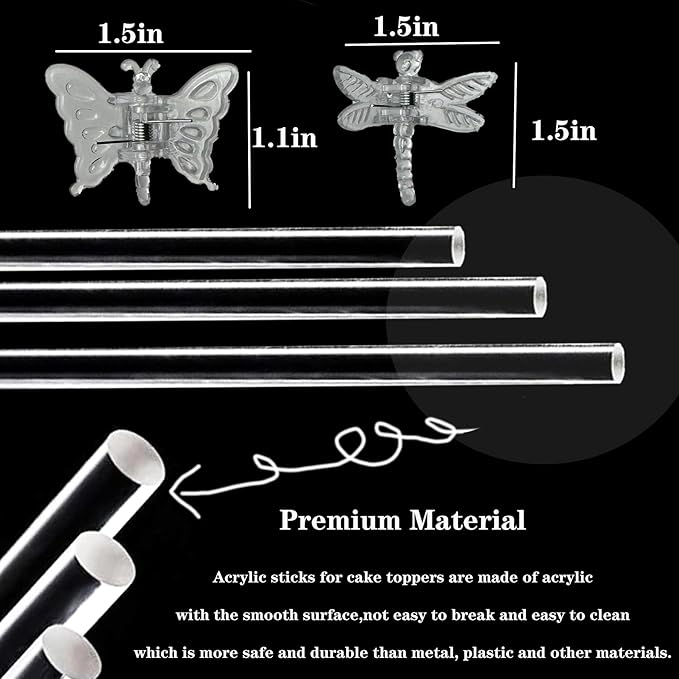 30Pcs Acrylic Plant Stakes Garden Single Stem Plant Support Stakes Clear Orchid - Image 2