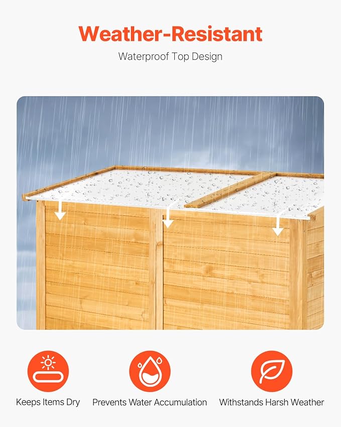 VEVOR Outdoor Storage Shed, Large Wooden Outside Storage Cabinet - Image 5