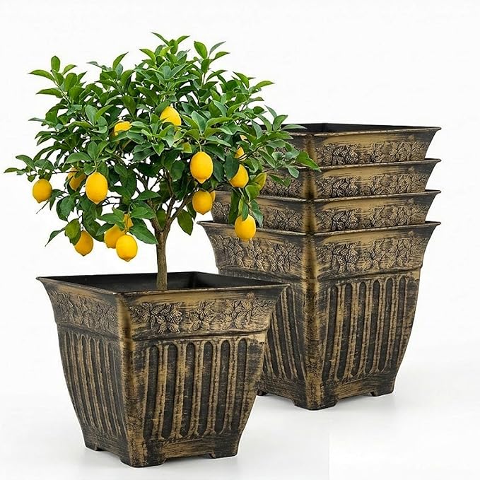 14 Inch Vintage Square Planter by BTPLASTIK