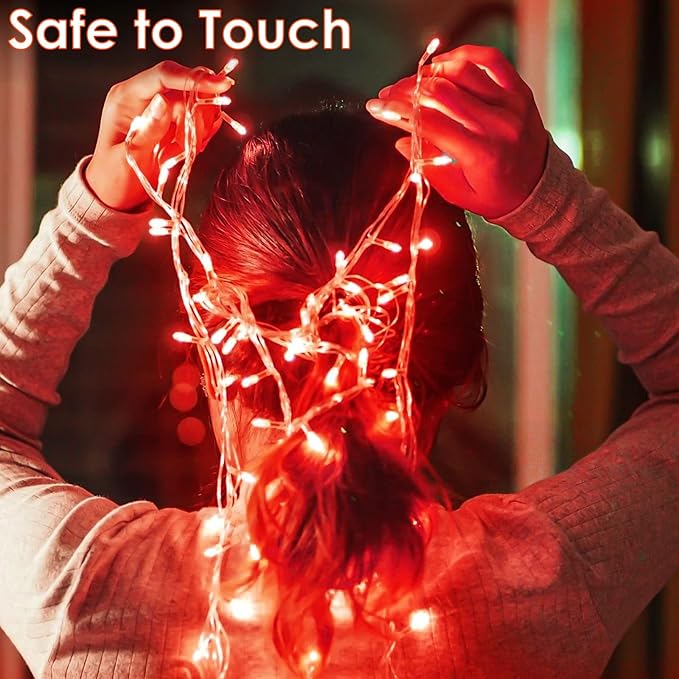 Connectable 200 LED String Lights Indoor Outdoor, 66FT Red Christmas Lights - Image 6