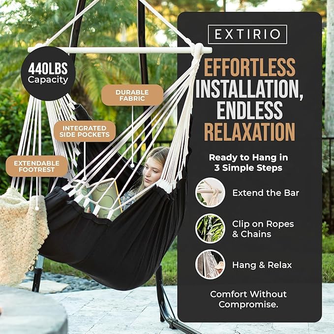 Hanging Hammock Chair Swing – Hanging Chair Outdoor & Indoor - Image 4