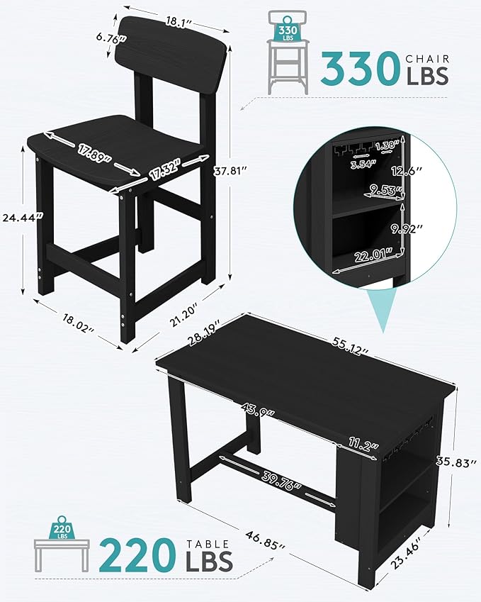 SERWALL 8-Piece Counter Height DiningTable Sets - Image 2