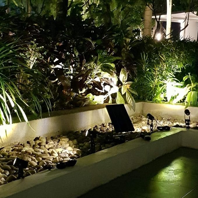 4-Spotlight Mini 50X Solar-Powered LED Spotlight, Outdoor Garden Yard Landscape - Image 4