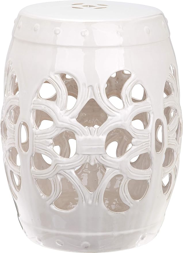 Safavieh Castle Gardens Collection Imperial Vine Antique White Glazed Ceramic by SAFAVIEH