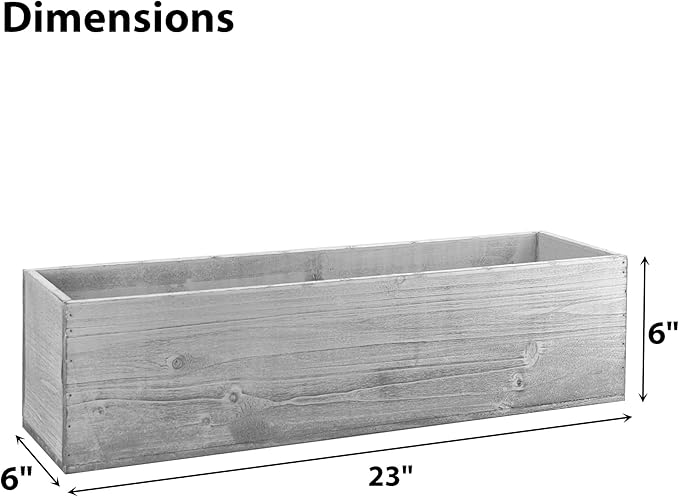 CYS EXCEL White Rectangle Wood Planter Box - Image 2