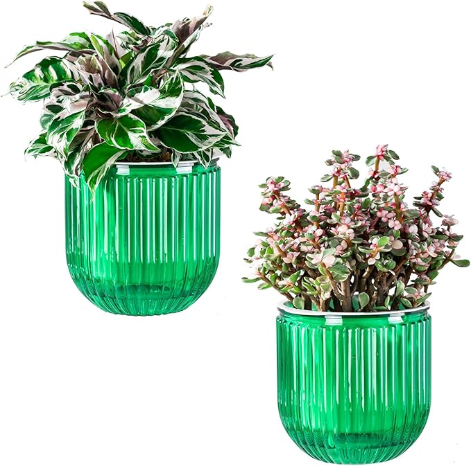 Melphoe Self Watering Pots for Indoor Plants Planter, 5.3 Inch 2 Pack Planters by Melphoe