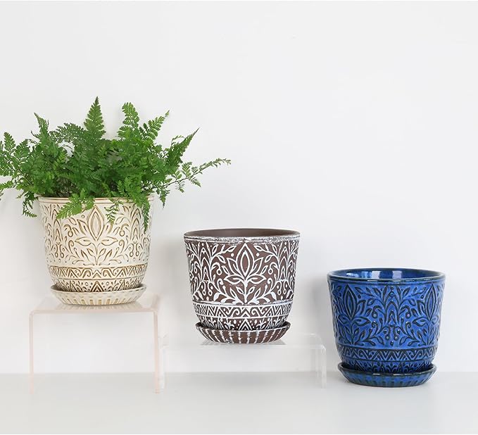 Gepege 6 Inch Ceramic Planter, Plant Pot - Image 7