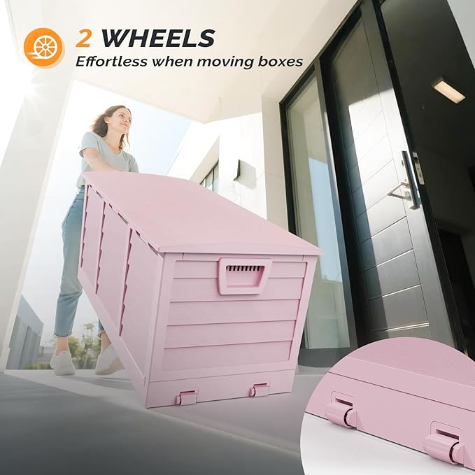 VINGLI 75 Gallon Collapsible Outdoor Storage Box, Simple-to-assemble Plastic - Image 6