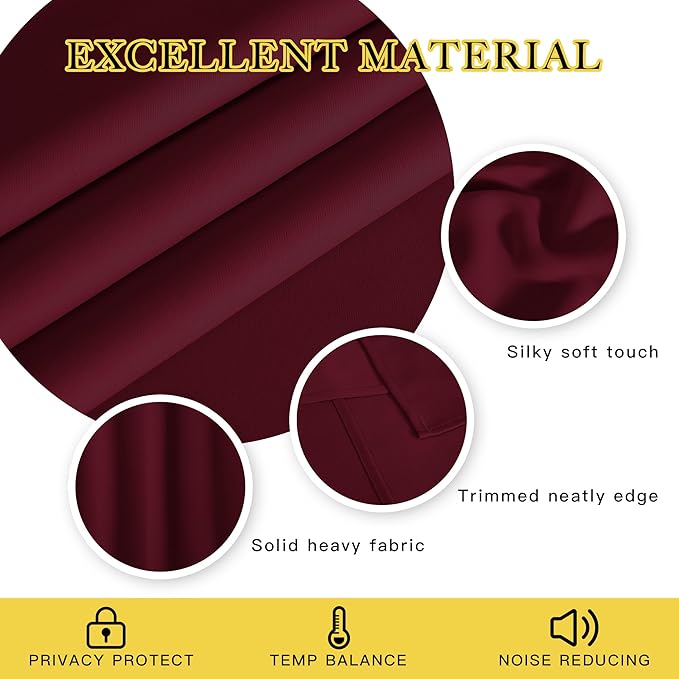 NICETOWN Blackout Room Divider Curtains 84 inch Length, Grommet Energy Saving - Image 3