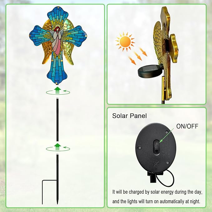 Solar Cross Garden Stake Lights - Image 6