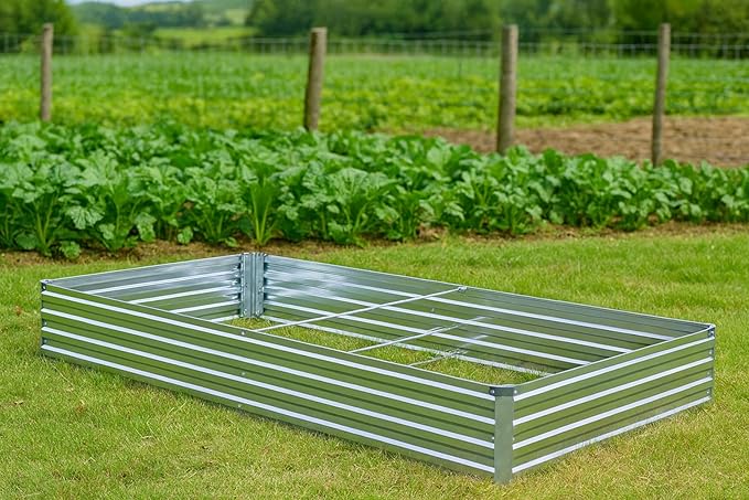 2 Pack 6x3x1FT Galvanized Raised Garden Bed Kit, Outdoor Metal Planter Box - Image 4