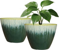 Pack of 2 Flower Pots, Plastic Plant Pots by LesOasis