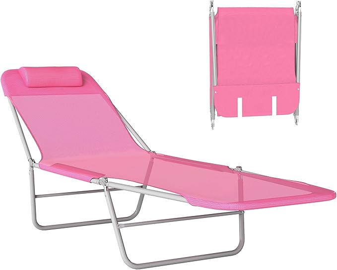 Outsunny Folding Chaise Lounge Chair, Pool Sun Tanning Chair, Outdoor Lounge by Outsunny