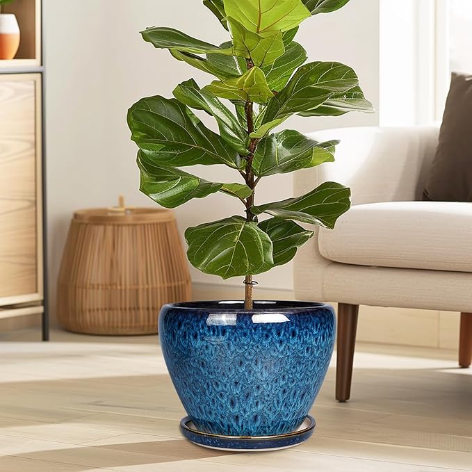 10 Inch Ceramic Planter Pot, Ceramic Plant Pot - Image 2