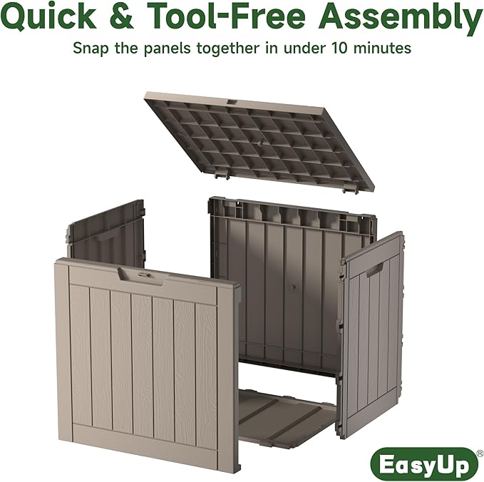 EasyUp 36 Gallon Outdoor Storage Box Waterproof, Resin Outdoor Deck Box - Image 6
